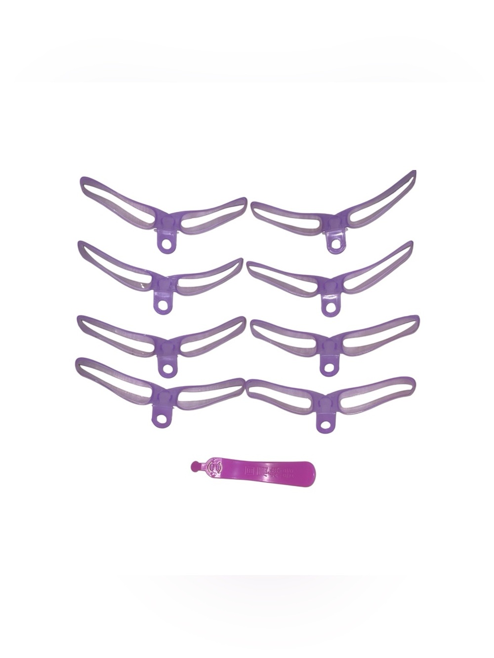 Purple Eyebrow Stencils 8 Sets with 1 Handle